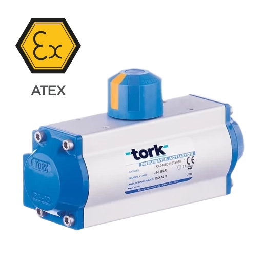 Actionneur pneumatique certifié ATEX 94/9/CE, classe de protection IP67